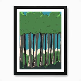 Tall Trees In The Forest Art Print