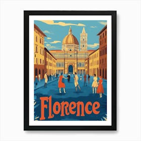 Aihrgdesign A Retro Travel Poster For Florence Featuring The 7 Art Print