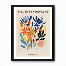 Spring Floral French Poster  Agapanthus 3 Art Print