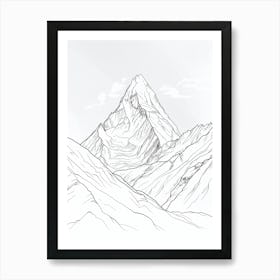 Ama Dablam Nepal Line Drawing 5 Art Print