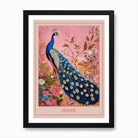Floral Animal Painting Peacock 4 Poster Art Print