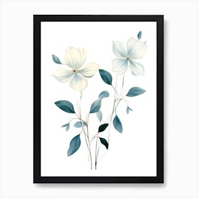 White Dogwood Flowers Art Print
