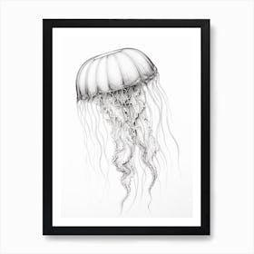 Sea Nettle Jellyfish Cartoon 4 Art Print