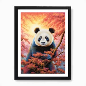 Panda Art In Pointillism Style 4 Art Print