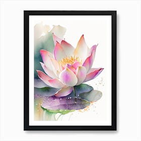 Lotus Flower Petals Watercolour 5 Art Print