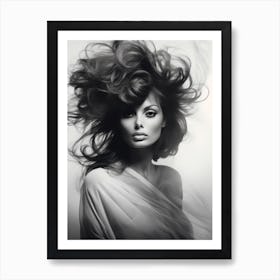 Black And White Photograph Of Sophia Loren Art Print