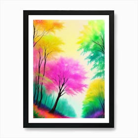 Colorful Trees In The Forest Art Print