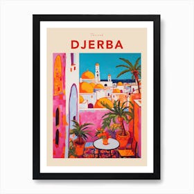 Djerba Tunisia 4 Fauvist Travel Poster Art Print