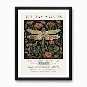 William Morris Vintage Poster Dragonfly Flowers Art Print