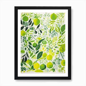 Lime Fruit Drawing 6 Art Print