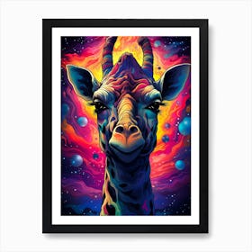 Psychedelic Giraffe Art Print