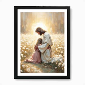 Day Of Light, Christian Wall Art, Jesus And Girl Art, Picture Of Christ, Lds Art, Bible Art, Jesus Download Art, Jesus With Children Prints Art Print