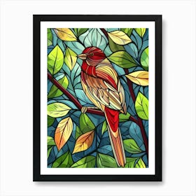 Stained Glass Bird 1 Art Print