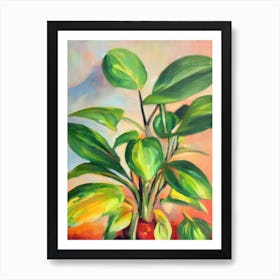 Philodendron 3 Impressionist Painting Art Print