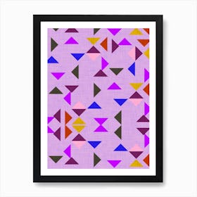 Kilim Triangle Pattern Purple Art Print