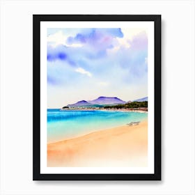 Playa De Muro, Mallorca, Spain Watercolour Poster