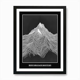 Beinn Mhanach Mountain Line Drawing 8 Poster Art Print