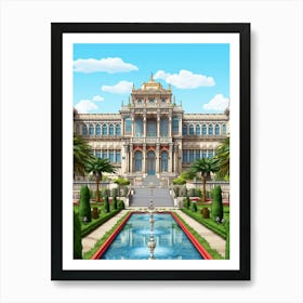Dolmabahe Palace Pixel Art 7 Art Print