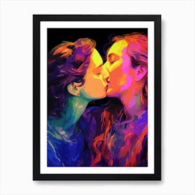 Kissing Girls Art Print