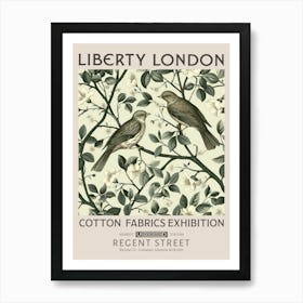 Liberty London Print William Morris Textiles Birds Light Green Art Print