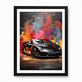 Black Lamborghini Art Print