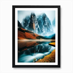 Dolomite Mountain Landscape Art Print