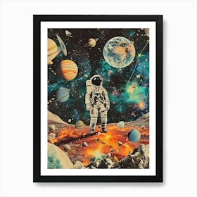 Retro Kitsch Space Collage 1 Art Print