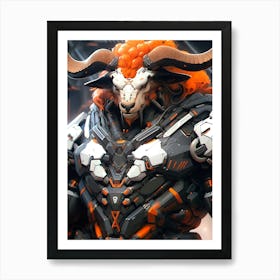 Samurai Bull Art Print