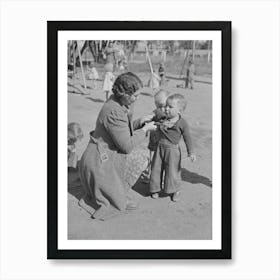 Children And Their Teacher At The Fsa (Farm Security Administration) Farm Family Migratory Labor Camp Art Print