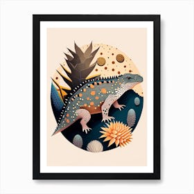 Compsosuchus Terrazzo Style Dinosaur Art Print