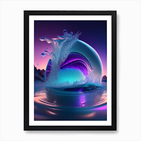 Splashing Water, Waterscape Holographic 1 Art Print