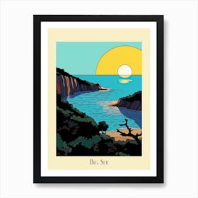 Poster Of Minimal Design Style Of Big Sur California, Usa 2 Art Print