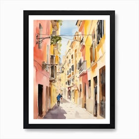 Cagliari, Italy Watercolour Streets 3 Art Print