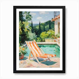 Sun Lounger By The Pool In Altamura Italy Art Print