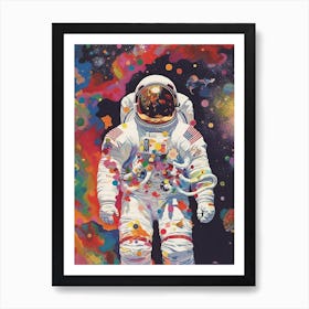 Astronaut Colourful Illustration 14 Art Print