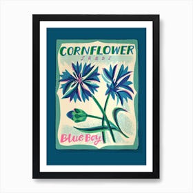 Cornflower Seed Packet Art Print