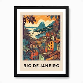 Rio De Janeiro 4 Vintage Travel Poster Art Print