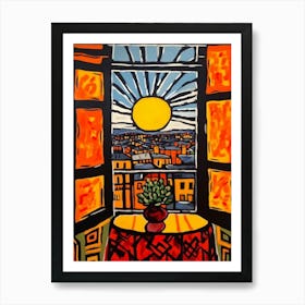 Window View Of Berlin In The Style Of Fauvist 1 Art Print