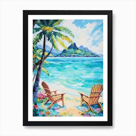 An Oil Painting Of Matira Beach, Bora Bora 3 Art Print