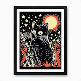 Cosmic Purrcore, Psychedelic Cats series Art Print