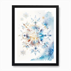 Symmetry, Snowflakes, Storybook Watercolours 5 Art Print