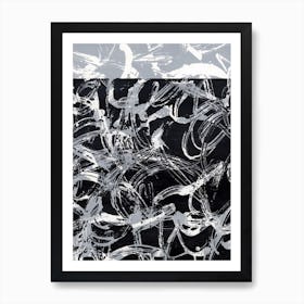 Abstract Black V Art Print