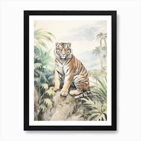 Storybook Animal Watercolour Tiger 2 Art Print