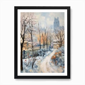 Winter City Park Painting English Garden Munich Germany 2 Art Print