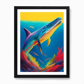 Mosasaurus 1 Primary Colours Dinosaur Art Print