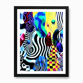 Abstract Painting, zebra stripes Art Print