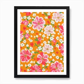 Petunia Floral Print Warm Tones 1 Flower Art Print