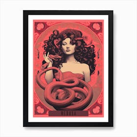 Medusa Pink Tarot Card Art Print