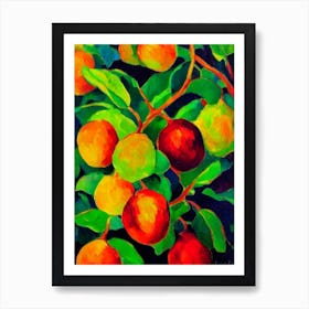 Rambutan Fruit Vibrant Matisse Inspired Painting Fruit Art Print