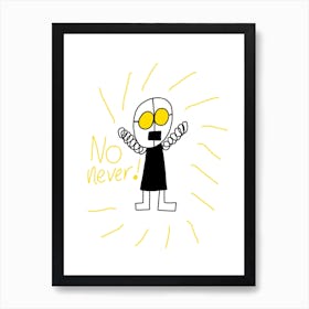 Yellow and Black Kids Art Art Print